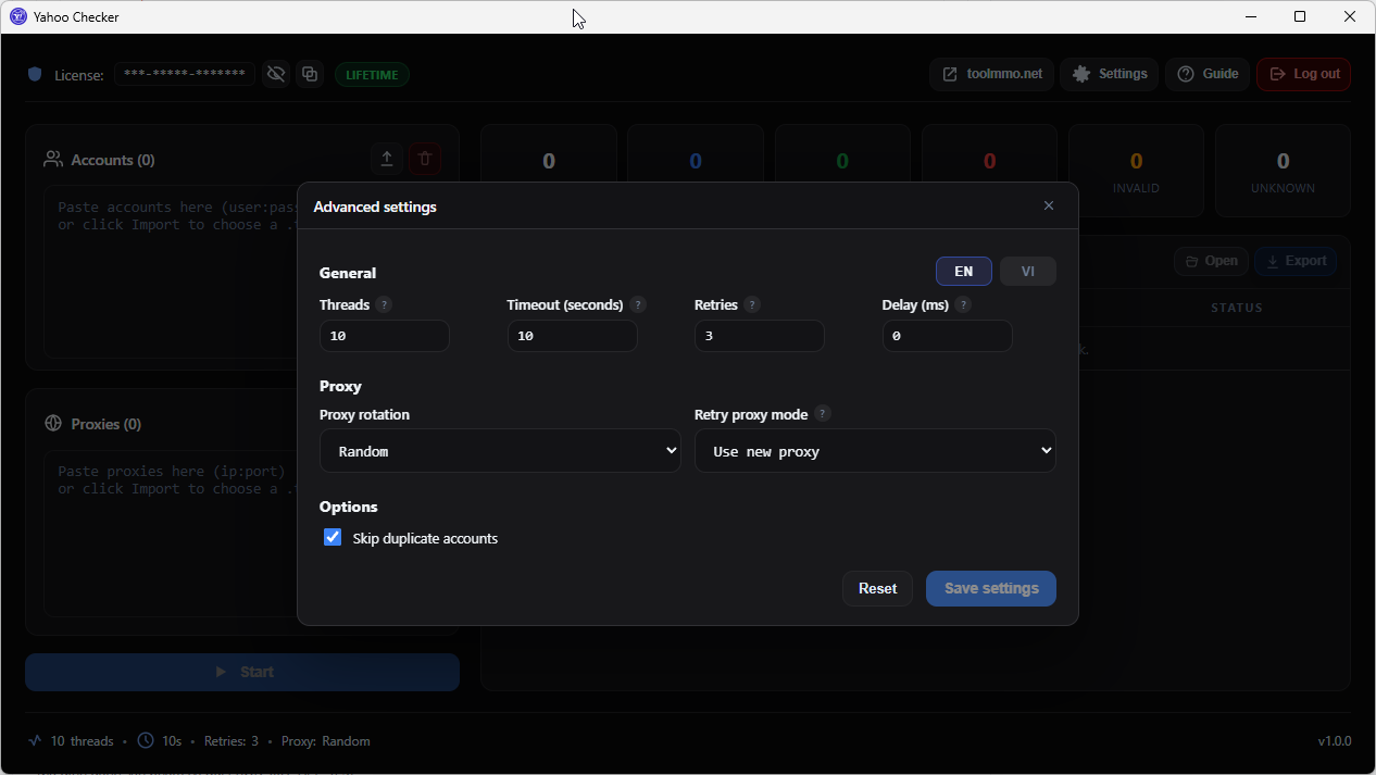 Yahoo Checker - Phần mềm kiểm tra tài khoản Yahoo hàng loạt - 3